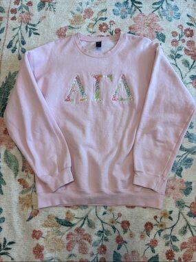 Alpha Gamma Delta Floral Embroidered Sweatshirt